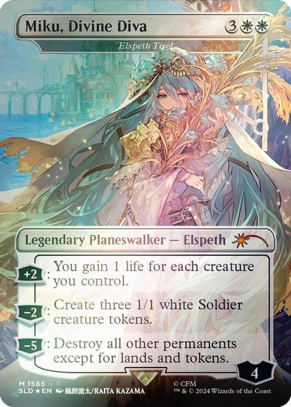 Miku, Divine Diva - Elspeth Tirel (Rainbow Foil), Secret Lair Drop Series 1585