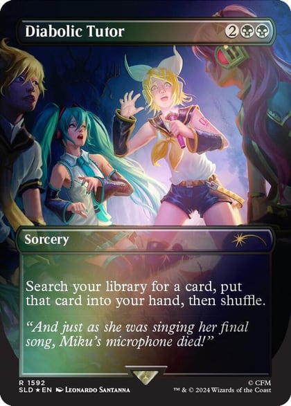 Diabolic Tutor (1592) (Rainbow Foil), Secret Lair Drop Series 1592