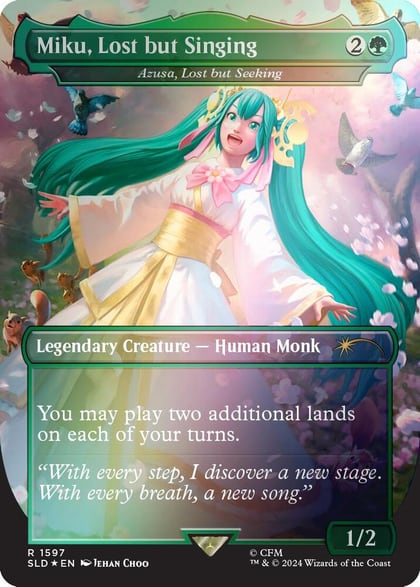 Miku, Lost but Singing - Azusa, Lost but Seeking (Rainbow Foil), Secret Lair Drop Series 1597