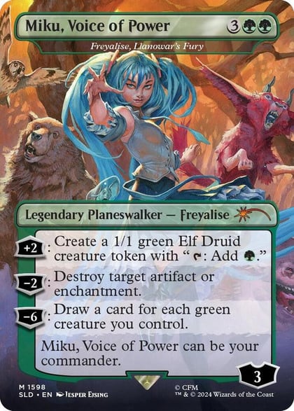 Miku, Voice of Power - Freyalise, Llanowar's Fury, Secret Lair Drop Series 1598