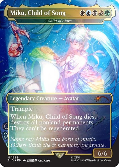 Miku, Child of Song - Child of Alara (Rainbow Foil), Secret Lair Drop Series 1599
