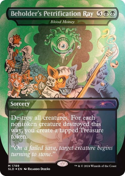 Beholder's Petrification Ray - Blood Money (Rainbow Foil), Secret Lair Drop Series 1789