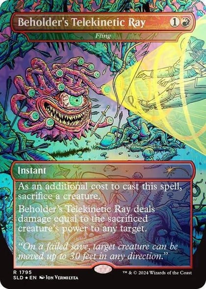 Beholder's Telekinetic Ray - Fling (Rainbow Foil), Secret Lair Drop Series 1795