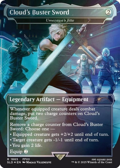Cloud's Buster Sword - Umezawa's Jitte (Rainbow Foil), Secret Lair Drop Series 1865