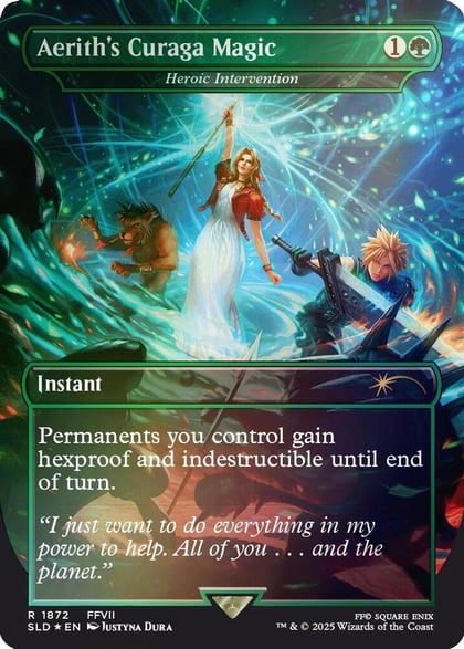 Aerith's Curaga Magic - Heroic Intervention (Rainbow Foil), Secret Lair Drop Series 1872