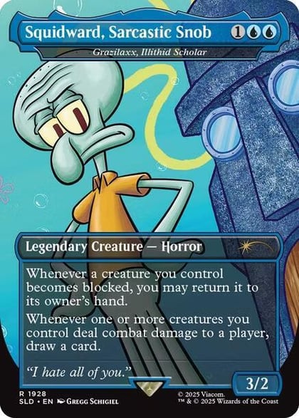 Squidward, Sarcastic Snob - Grazilaxx, Illithid Scholar, Secret Lair Drop Series 1928