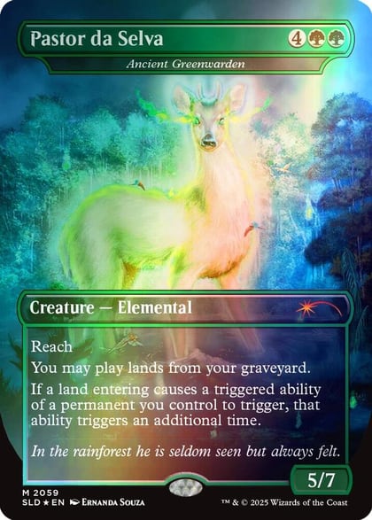 Pastor da Selva - Ancient Greenwarden (Rainbow Foil), Secret Lair Drop Series 2059