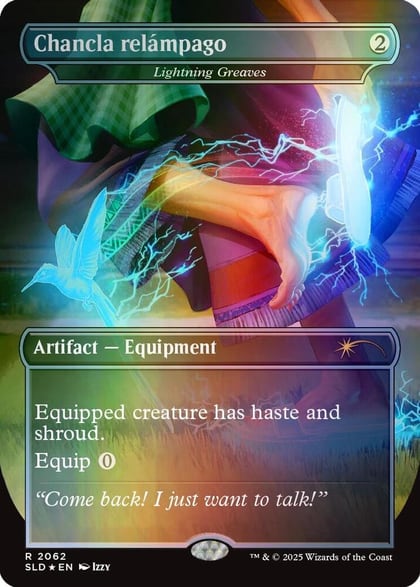 Chancla relámpago - Lightning Greaves (Rainbow Foil), Secret Lair Drop Series 2062