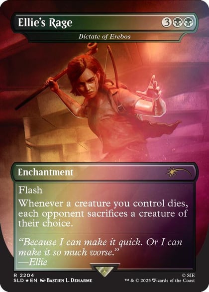 Ellie's Rage - Dictate of Erebos (Rainbow Foil), Secret Lair Drop Series 2204