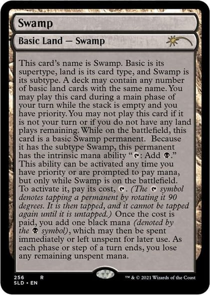 Swamp (256) (Full-Text Lands), Secret Lair Drop Series 256