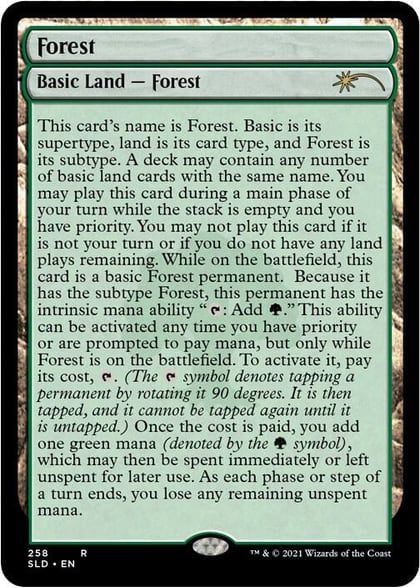 Forest (258) (Full-Text Lands), Secret Lair Drop Series 258