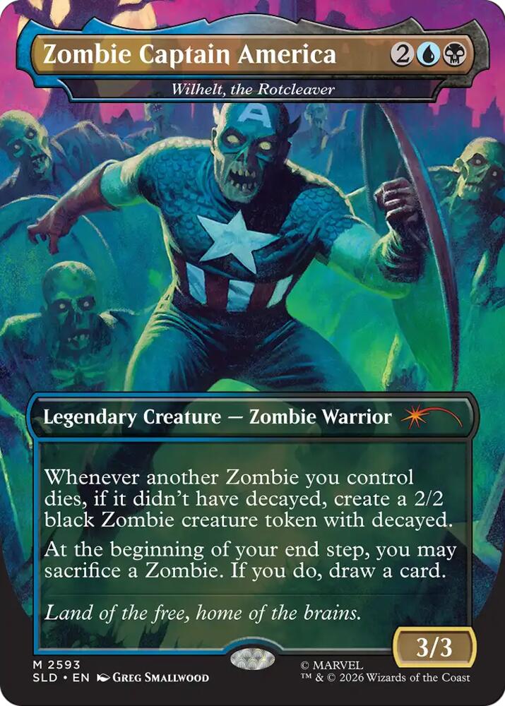 Zombie Captain America - Wilhelt, the Rotcleaver, Secret Lair Drop Series 2593