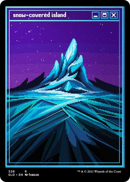 Snow-Covered Island (PixelSnowLands.jpg) (Foil Etched), Secret Lair Drop Series 326