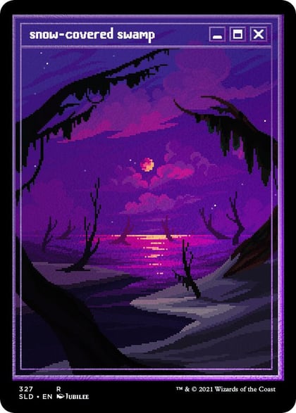 Snow-Covered Swamp (PixelSnowLands.jpg) (Foil Etched), Secret Lair Drop Series 327