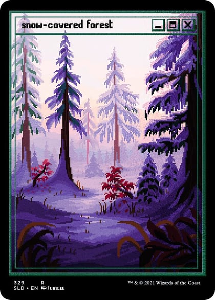Snow-Covered Forest (PixelSnowLands.jpg) (Foil Etched), Secret Lair Drop Series 329
