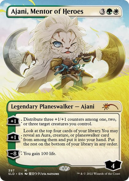 Ajani, Mentor of Heroes (Borderless), Secret Lair Drop Series 397