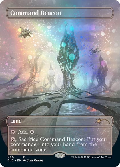 Command Beacon (Borderless) (Galaxy Foil), Secret Lair Drop Series 470