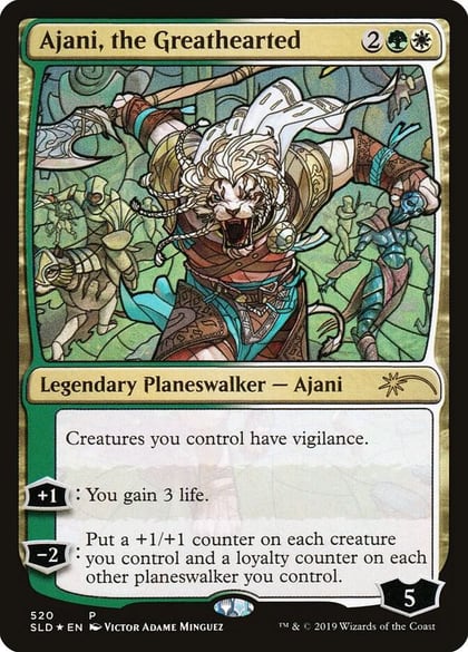 Ajani, the Greathearted (Stained Glass), Secret Lair Drop Series 520