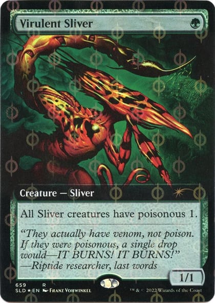 Virulent Sliver (Extended Art) (Step-and-Compleat Foil), Secret Lair Drop Series 659