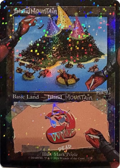 Mountain (7128) (Pool Party Foil), Secret Lair Drop Series 7128