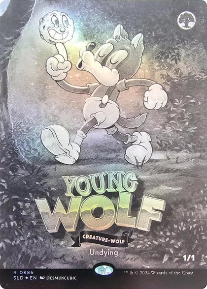 Young Wolf (Black & White Foil), Secret Lair Drop Series 885
