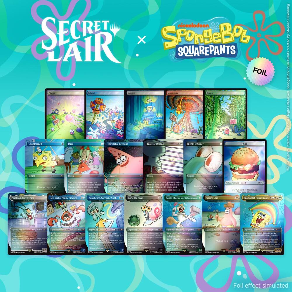 Secret Lair Drop: Our Boss is on Vacation Superdrop: Spongebob Squarepants Bundle - Rainbow Foil Edition, Secret Lair Drop Series P624749