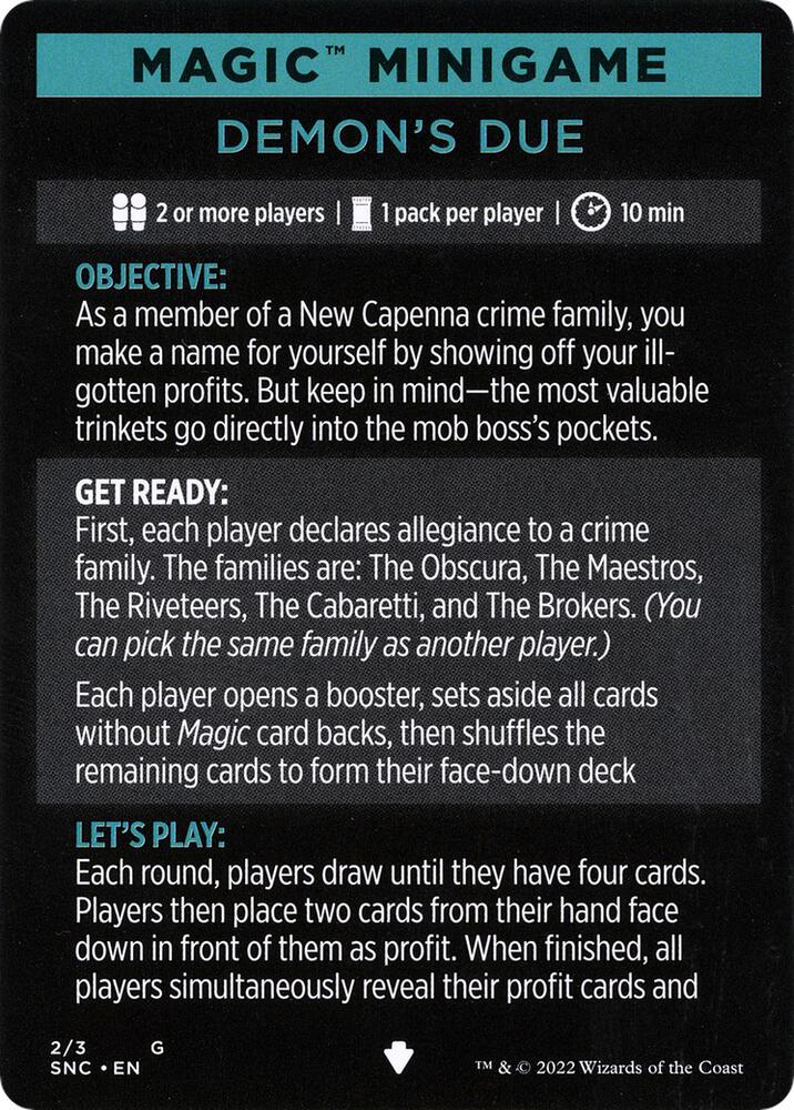 Magic Minigame: Demon's Due, Streets of New Capenna 2