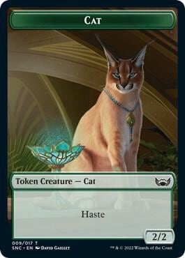 Cat // Rhino Warrior Double-Sided Token, Streets of New Capenna 9 // 11
