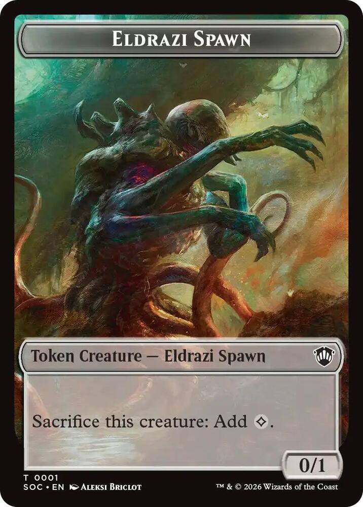 Eldrazi Spawn // Worm Double-Sided Token, Commander: Secrets of Strixhaven 1 // 26