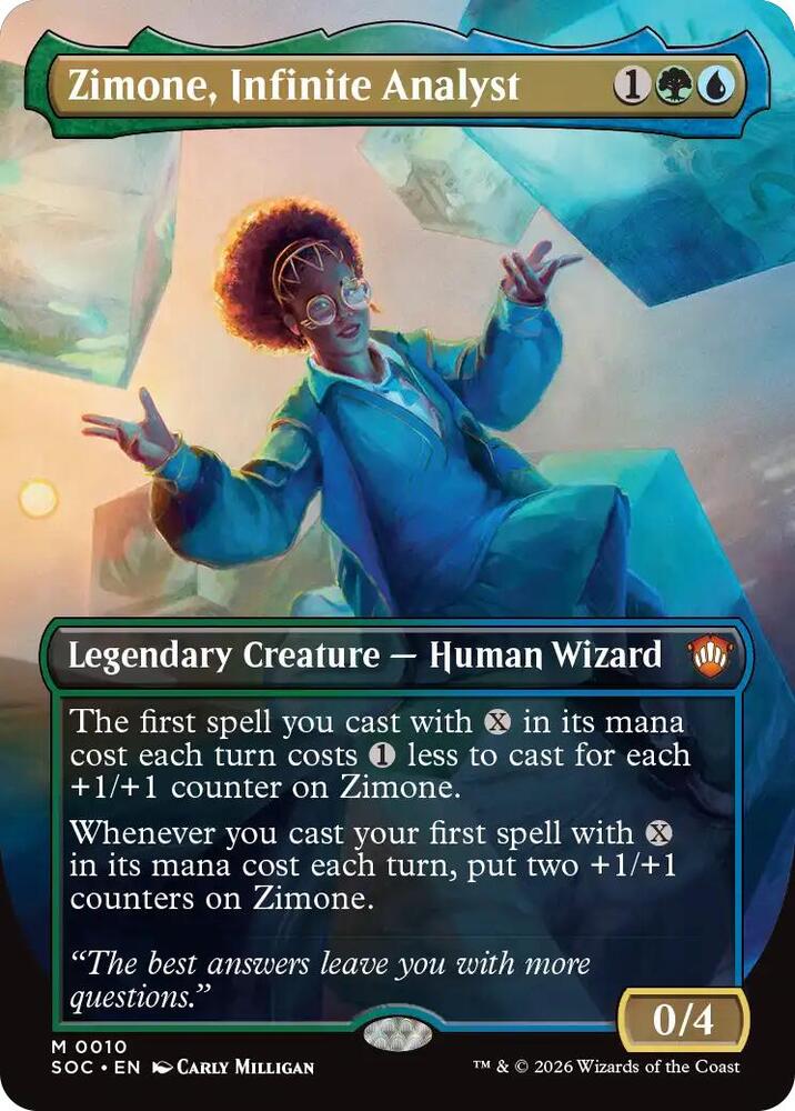 Zimone, Infinite Analyst (Borderless), Commander: Secrets of Strixhaven 10