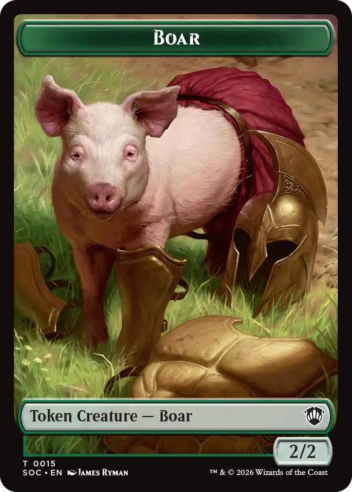 Boar // Frog Lizard Double-Sided Token, Commander: Secrets of Strixhaven 15 // 16
