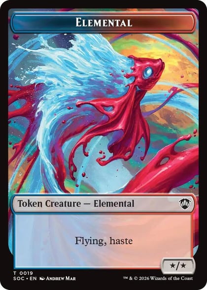 Elemental (0019) // Copy Double-Sided Token, Commander: Secrets of Strixhaven 19 // 1