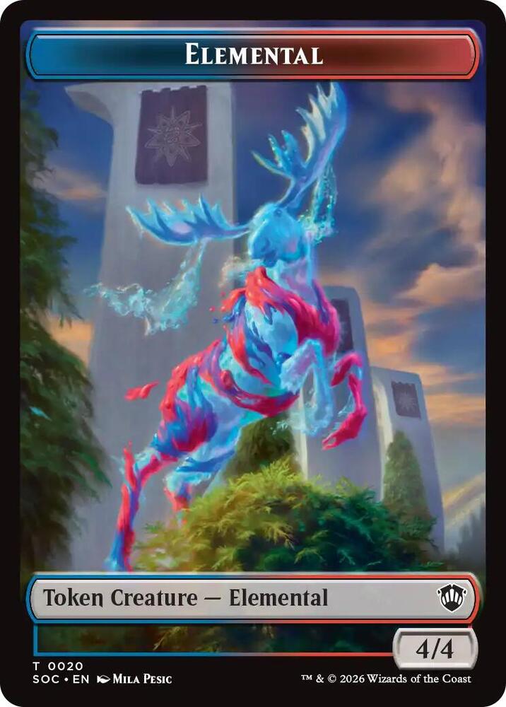 Elemental (0020) // Manifest Double-Sided Token, Commander: Secrets of Strixhaven 20 // 30