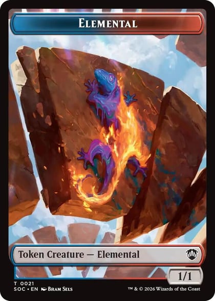 Elemental (0021) // Phyrexian Myr Double-Sided Token, Commander: Secrets of Strixhaven 21 // 8