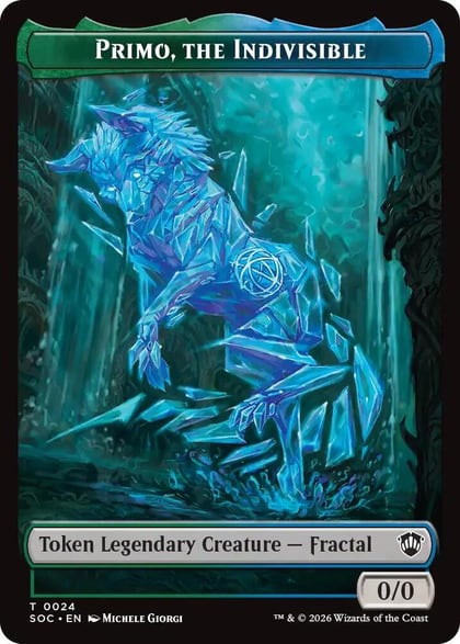 Primo, The Indivisible // Treasure Double-Sided Token, Commander: Secrets of Strixhaven 24 // 12