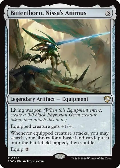 Bitterthorn, Nissa's Animus, Commander: Secrets of Strixhaven 343