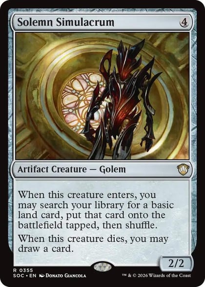 Solemn Simulacrum, Commander: Secrets of Strixhaven 355