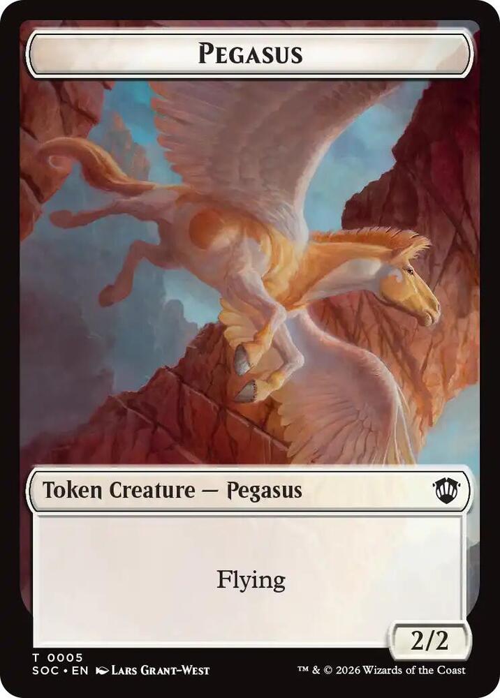 Pegasus // Inkling (0022) Double-Sided Token, Commander: Secrets of Strixhaven 5 // 22