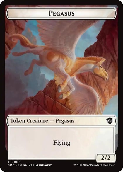 Pegasus // Inkling (0022) Double-Sided Token, Commander: Secrets of Strixhaven 5 // 22