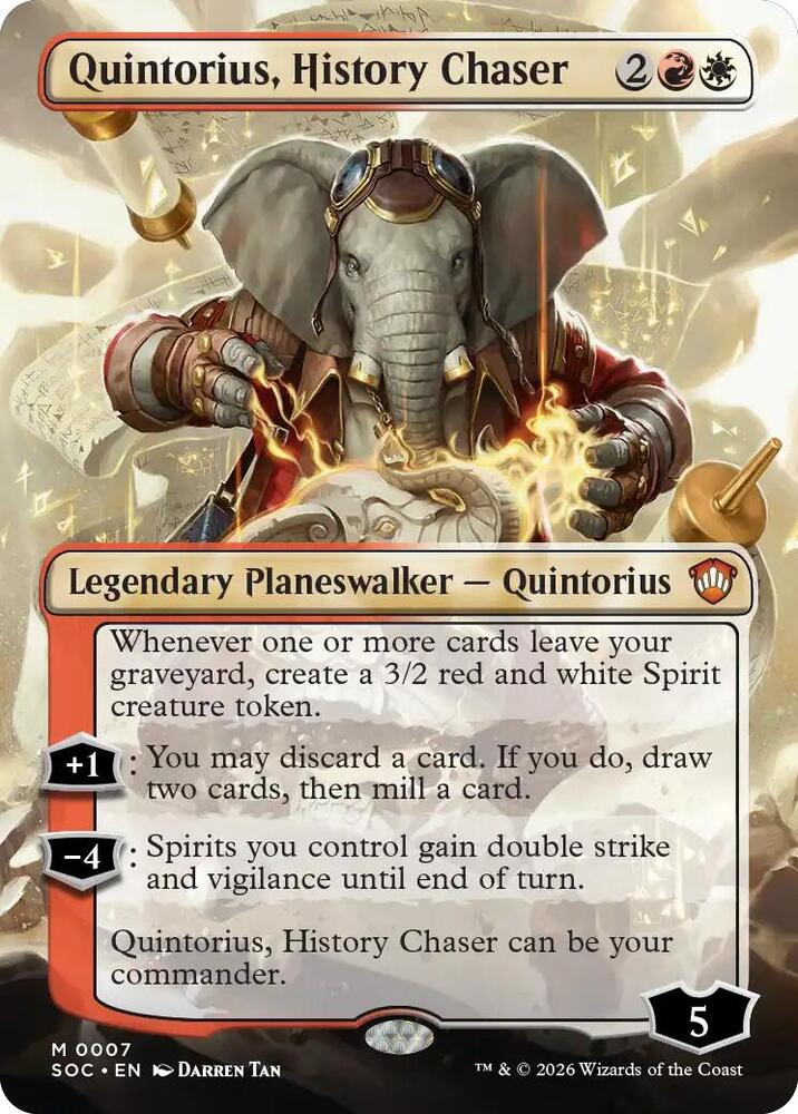 Quintorius, History Chaser (Borderless), Commander: Secrets of Strixhaven 7