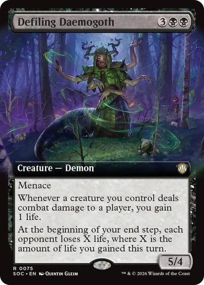 Defiling Daemogoth (Extended Art), Commander: Secrets of Strixhaven 75