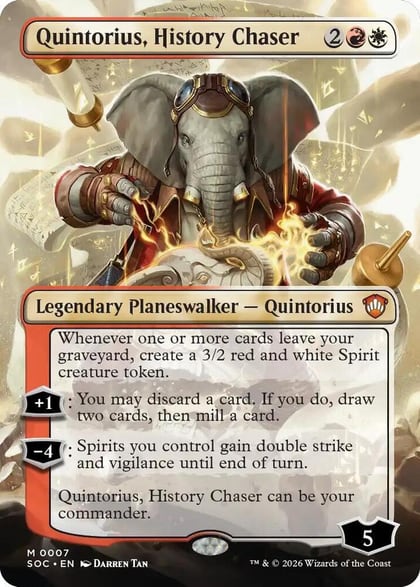 Quintorius, History Chaser (Borderless), Commander: Secrets of Strixhaven 7
