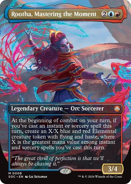 Rootha, Mastering the Moment (Borderless), Commander: Secrets of Strixhaven 8