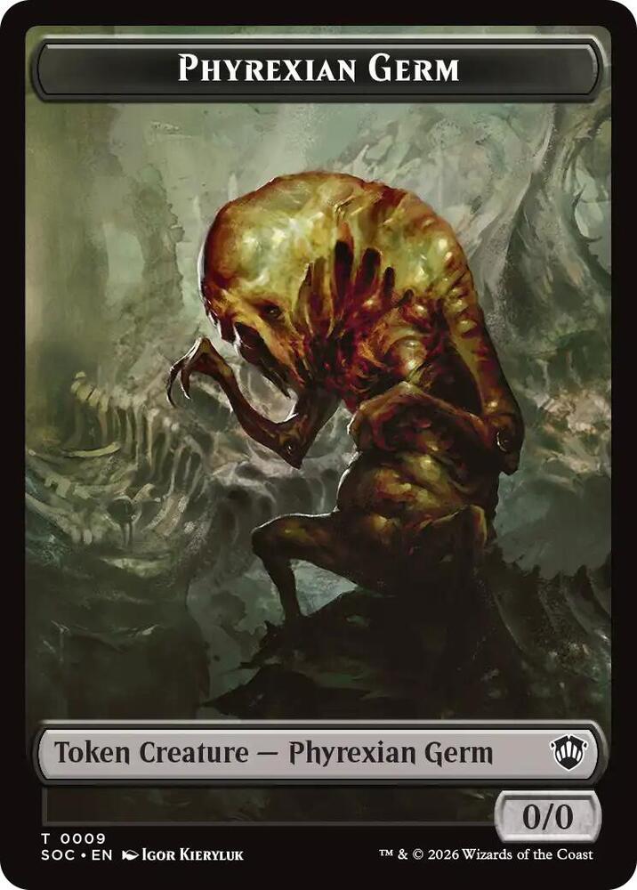 Phyrexian Germ // Thopter Double-Sided Token, Commander: Secrets of Strixhaven 9 // 28
