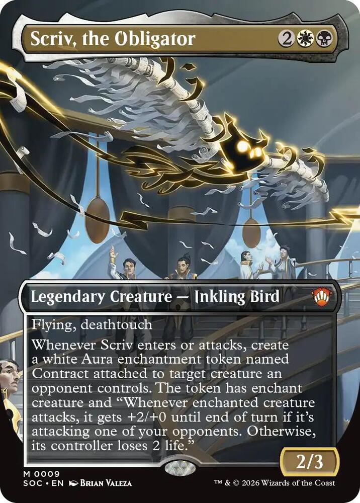 Scriv, the Obligator (Borderless), Commander: Secrets of Strixhaven 9