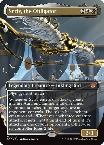 Scriv, the Obligator (Borderless), Commander: Secrets of Strixhaven 9