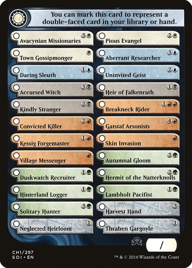 Checklist Card - (CH1) Shadows over Innistrad, Shadows over Innistrad CH1