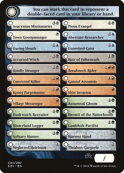 Checklist Card - (CH1) Shadows over Innistrad, Shadows over Innistrad CH1