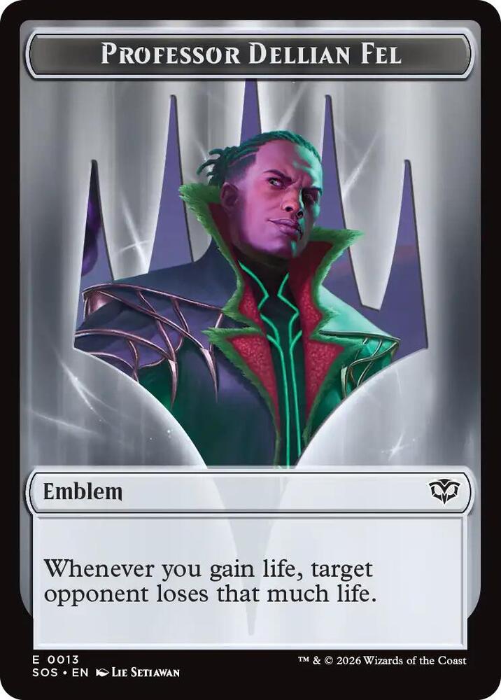 Emblem - Professor Dellian Fel  // Pest (0008) Double-Sided Token, Secrets of Strixhaven 13 // 8