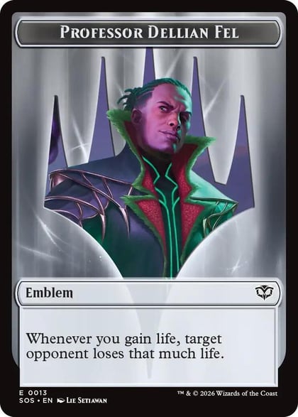 Emblem - Professor Dellian Fel  // Pest (0008) Double-Sided Token, Secrets of Strixhaven 13 // 8